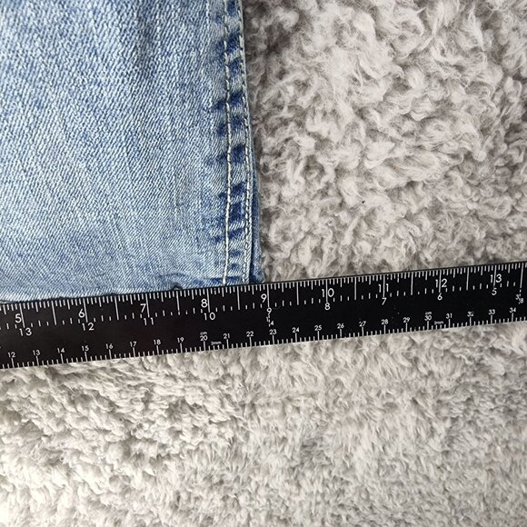 TK Axel Jeans Mens 34x30 Slim Boot Stretch Faded Blue Distressed Mid Rise *Read* - Picture 9 of 12